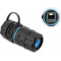 Delock kabelverbinder RJ45 bus naar RJ45 bus Cat.6A met M23.5 x 1.5 mm schroefdraad en dop met behuizing IP68 stof- en waterdicht (91841)