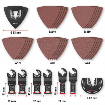 Einhell 708136 accessoireset voor multifunctioneel gereedschap, 35 delen, in XL-PLUS-CASE