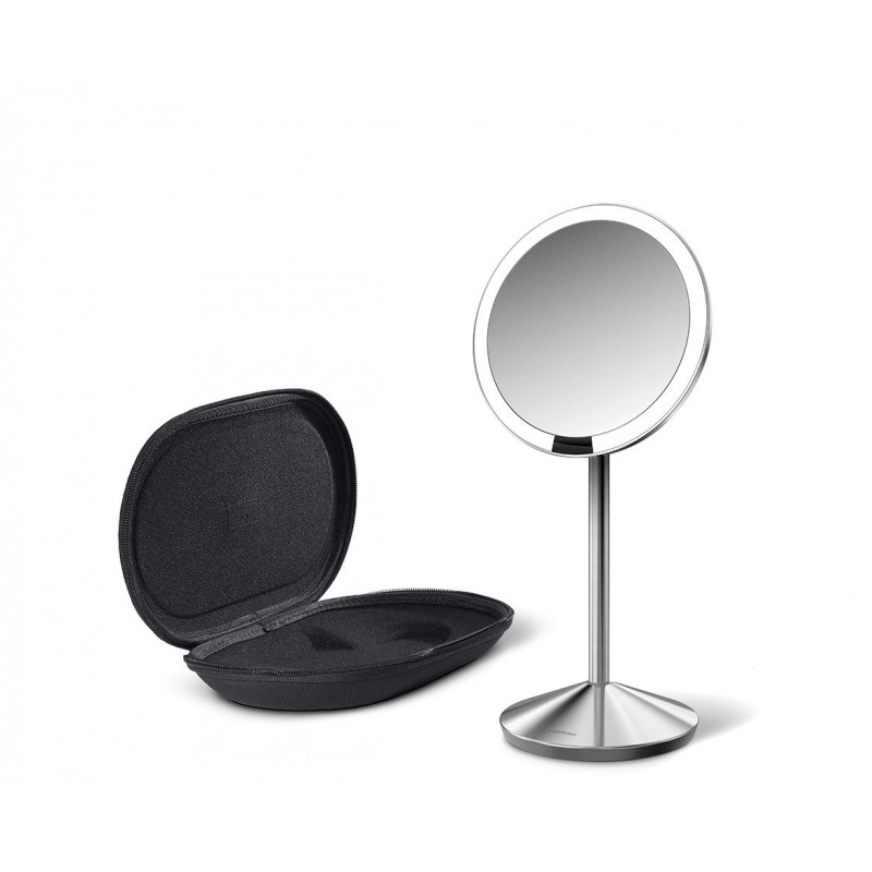 simplehuman opvouwbare spiegel met sensor, 12 cm, oplaadbaar, geborsteld roestvrij staal