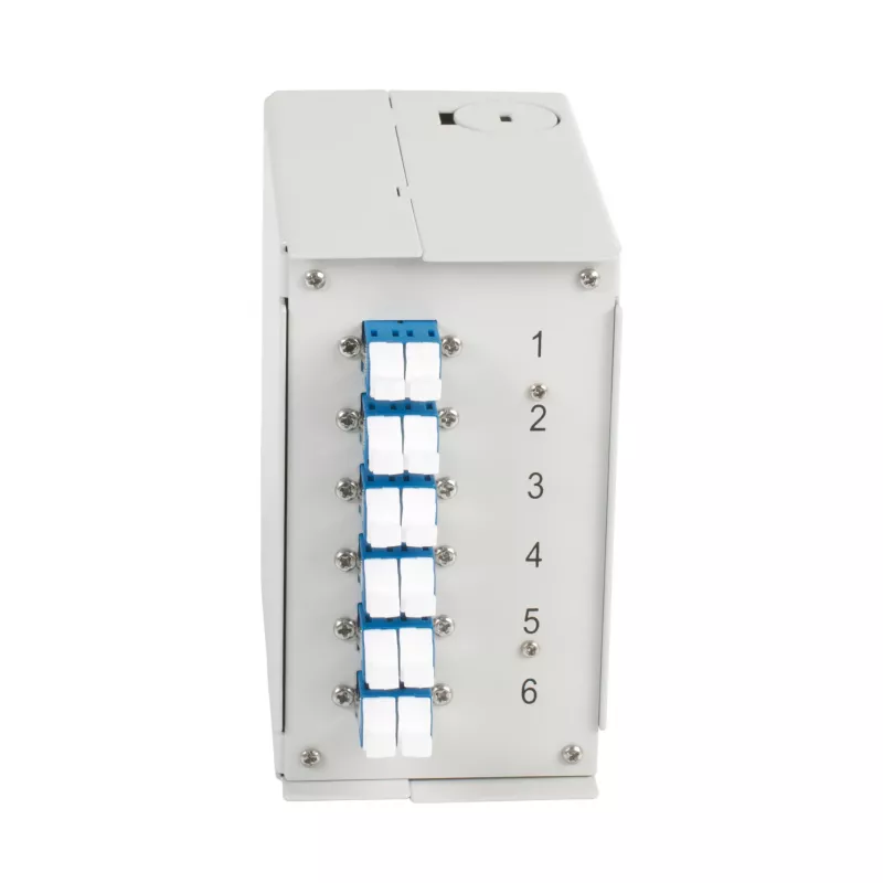 EFB Elektronik DIN-railbox OS2 G652D, 12x LC pigtail, 6x LC-duplex koppeling (BHS70921.12)