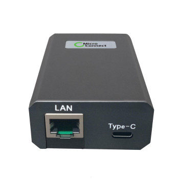 Microconnect POEINJ-60W-USBC Gigabit-PoE-injector, IEEE 802.3af/802.3bt, 100 m, zwart