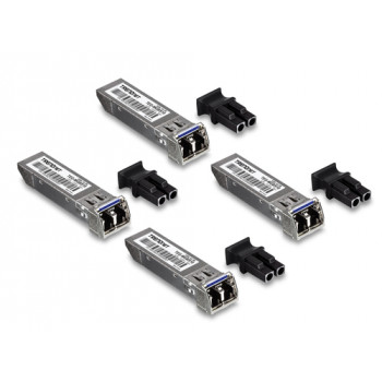 TRENDnet TEG MGBS10 - SFP (Mini-GBIC) transceiver-module - 1GbE - 1000Base-LX - LC single-mode - tot 10 km - 1310 nm - TAA-conform (4-pack)