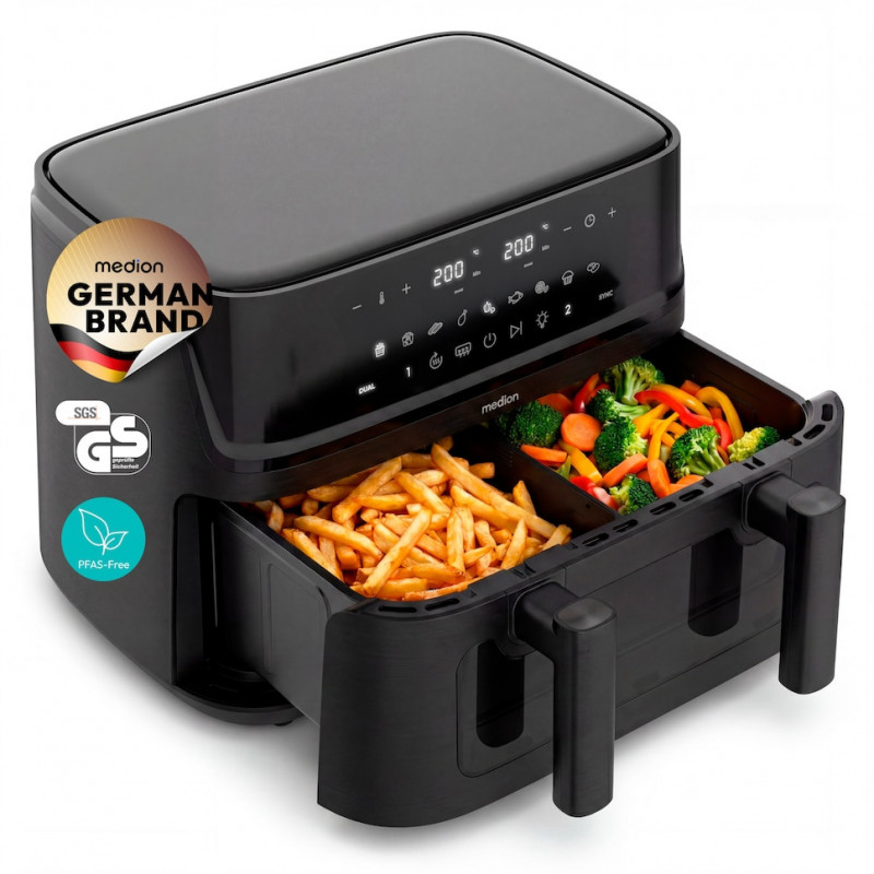 Medion Life P25 XXL Flex M MD 100057 heteluchtfriteuse, zwart (50079785)