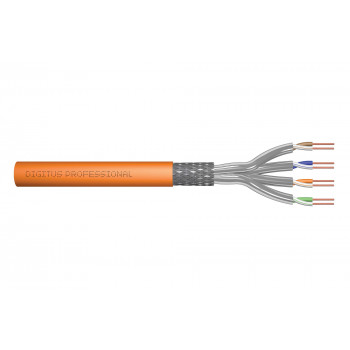 DIGITUS Cat7 S/FTP installatiekabel, B2ca, AWG 23/1, LSZH, 100 m, oranje