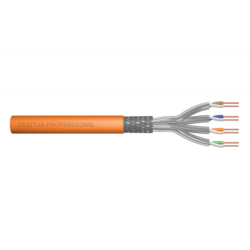 DIGITUS Cat7 S/FTP installatiekabel, B2ca, AWG 23/1, LSZH, 100 m, oranje