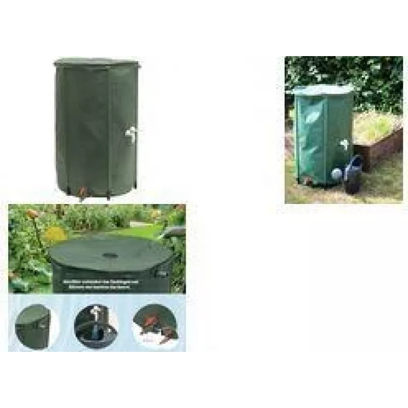 EDA RÉCUP'O opvouwbare regenton kit, 500 l, diameter 800 mm, groen, UV-bestendig (010983 V.CA)