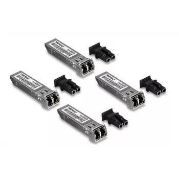 TRENDnet TEG-MGBSX/4 - SFP (Mini-GBIC) transceivermodule - LC multimode - tot 550 m - 850 nm - TAA-conform (4-pack)