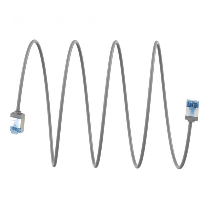 Goobay slim Cat6a U/FTP patchkabel RJ45, 1 m, grijs