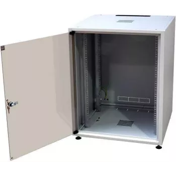 IT-Budget 19 inch netwerkkast SJB, 12U, BxT 600x600 mm, glazen deur, achterwand, lichtgrijs (W-3987-01-02-011-BBL)