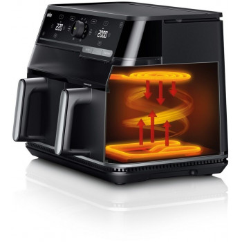 Braun TD5053IBK Dubbele heteluchtfriteuse, 5 + 5 L