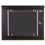 IT-BUDGET TAUNUS 19 inch netwerkkast, 12U, 600 mm diep, glazen deur, afsluitbaar, zwart