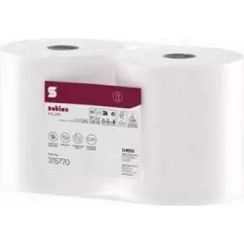 satino by wepa HiLine reinigingsrol, 2-laags, hoogwit, 525 m, 100% recycling, vel 230 x 350 mm, 2-pack (315770)