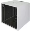 Silence Rack Office 12U 19 inch geluiddempende rack met stille ventilator en glazen deur, 600 x 600 mm, lichtgrijs (SRO126060)
