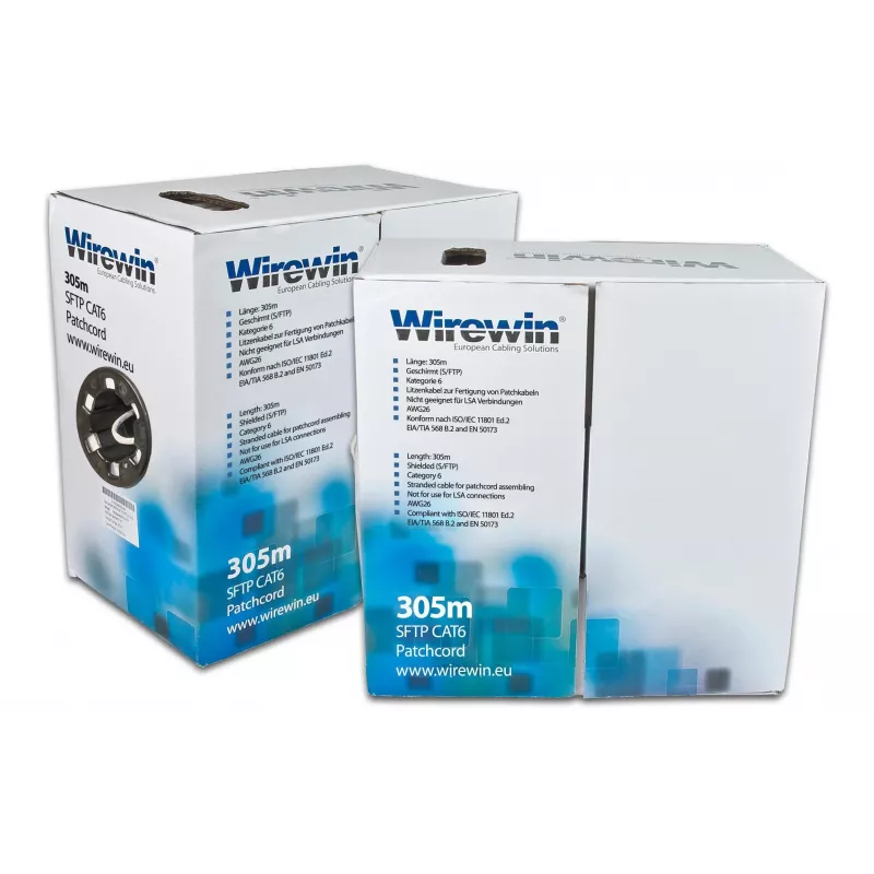 Wirewin Cat6 U/FTP patchkabel box, 305 m, grijs (VKBOX KAT6 PATCH 305.0)
