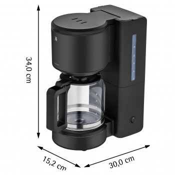 WMF Stelio koffiezetapparaat met glazen kan, diepzwart (412150071)
