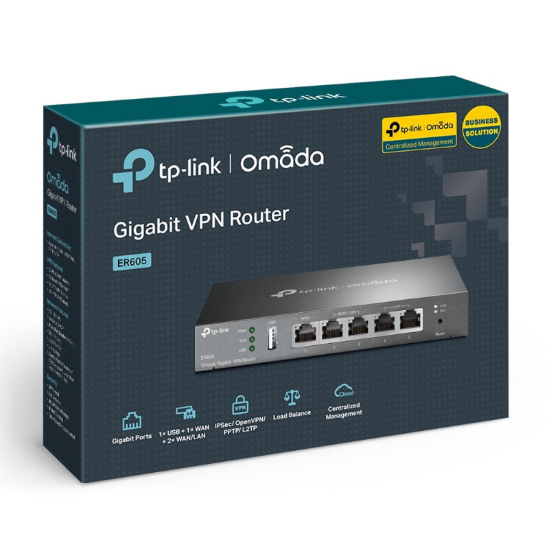TP-Link ER605 (TL-R605) Gigabit-VPN-router, zwart