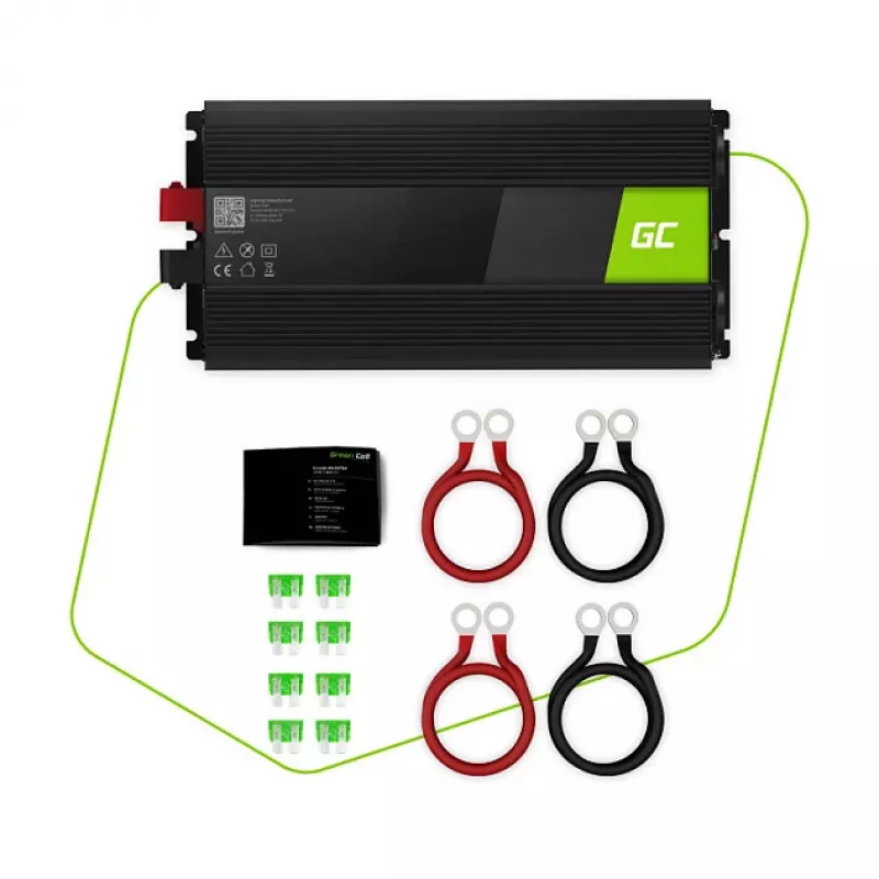 Green Cell spanningsomvormer 24 V naar 230 V, 3000 W/6000 W, gemodificeerde sinusgolf (INV27)
