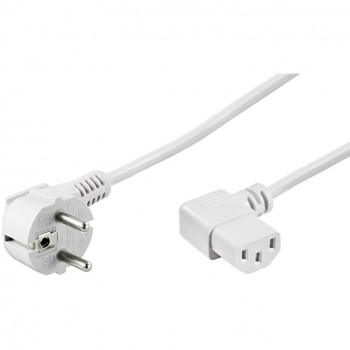 DSIT haakse stroomkabel Schuko naar IEC C13, 2 m, wit