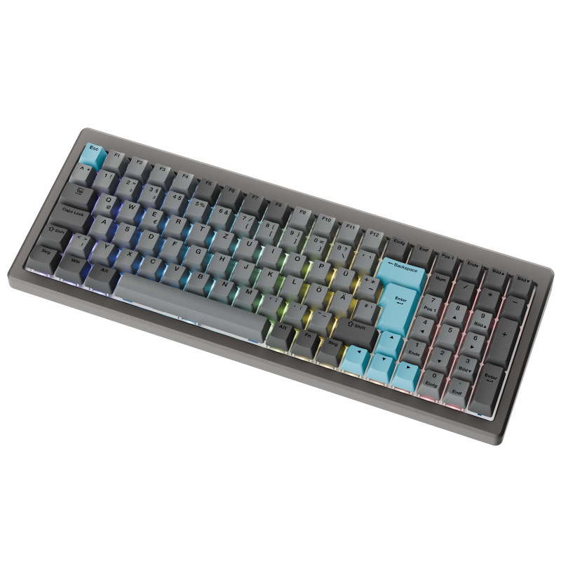 Ducky Cushion 98 gaming-toetsenbord, 96%, DE layout (ISO), Shush Green Switches - Nickel (DKCUS2598-DDDEPHCC3H1)