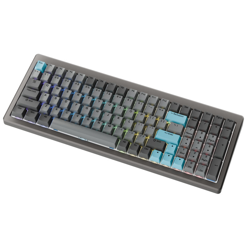 Ducky Cushion 98 gaming-toetsenbord, 96%, US-layout (ANSI), Shush Green Switches - Nickel (DKCUS2598-DDUSPHCC3H1)