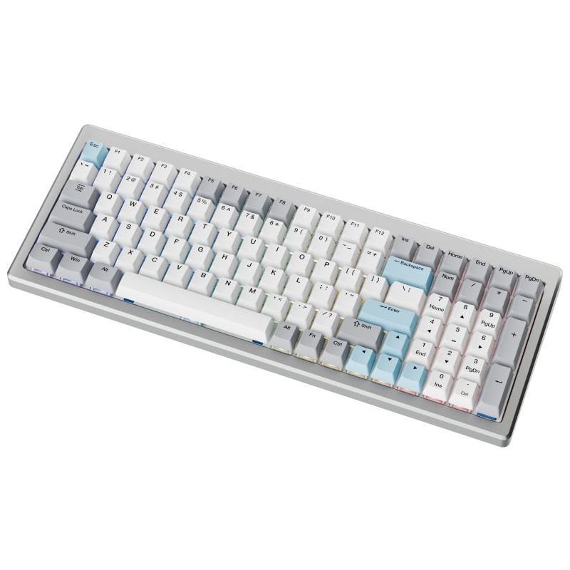 Ducky Cushion 98 gaming-toetsenbord, 96%, US-layout (ANSI), Shush Green Switches - zilver (DKCUS2598-DDUSPHCC4S1)