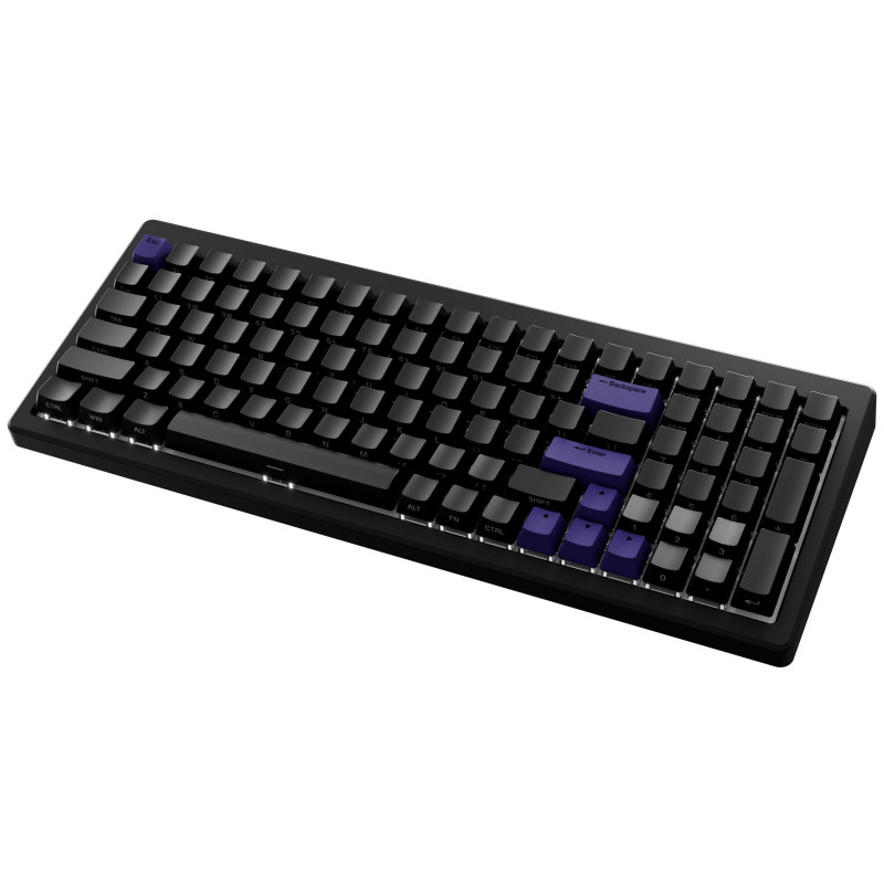 Ducky Cushion 98 gaming-toetsenbord, 96%, US-layout (ANSI), Shush Green Switches – matzwart