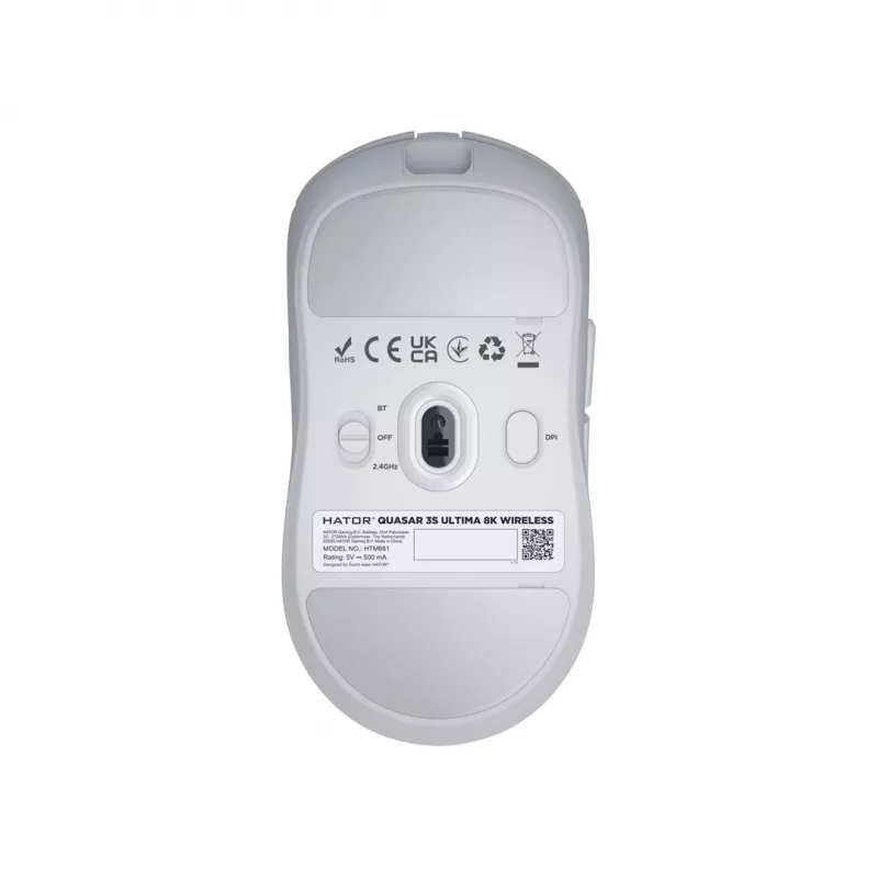Hator Quasar 3S Ultima draadloze gaming-muis, wit (HTM661)