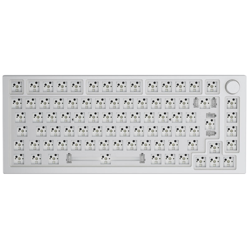 Glorious GMMK Pro White Ice 75% TKL toetsenbord - Barebone, ISO-layout, zilver