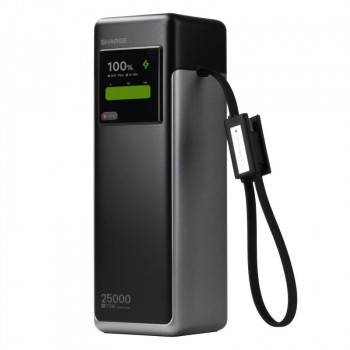 SHARGE HyperTower 170 powerbank, 25.000 mAh, 170 W, 4-in-1, zwart