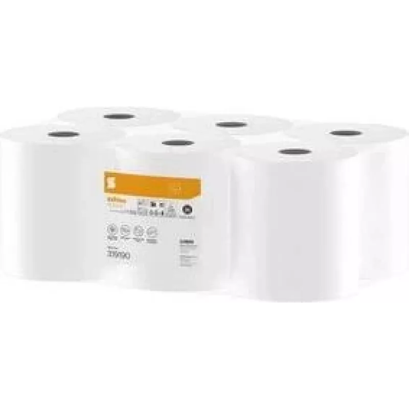 Satino by Wepa HiCycle handdoekrol, 2-laags, 138 m, 100% recycling, hoogwit, wafelstructuur, 6-pack (319190)