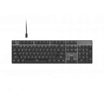 Natec Amberjack bedrade toetsenbord, US-layout, lineaire hot-swap-switches, witte achtergrondverlichting, anti-ghosting, macro-opname, zwart/grijs (NKL-2391)