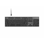 Natec Amberjack bedrade toetsenbord, US-layout, lineaire hot-swap-switches, witte achtergrondverlichting, anti-ghosting, macro-opname, zwart/grijs (NKL-2391)