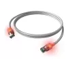 ZVK EasyLan Cat6a LED patchkabel RJ45, afgeschermd, 7,5 m, turquoise