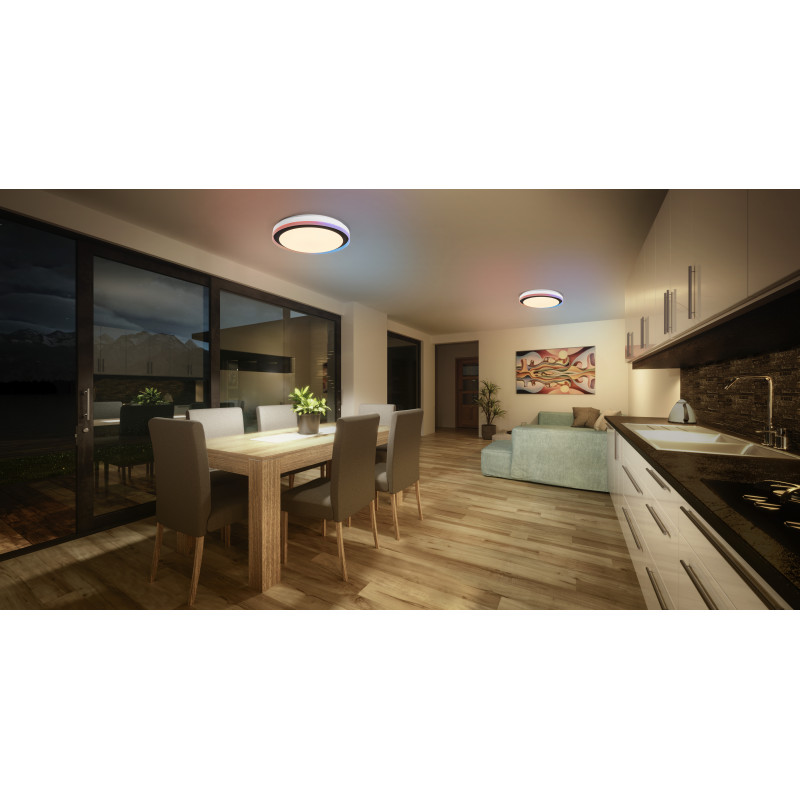 Osram SMART+ WiFi Orbis Magic wand-/plafondlamp 500 mm, RGB+TW, dimbaar, 38 W – zwart/wit