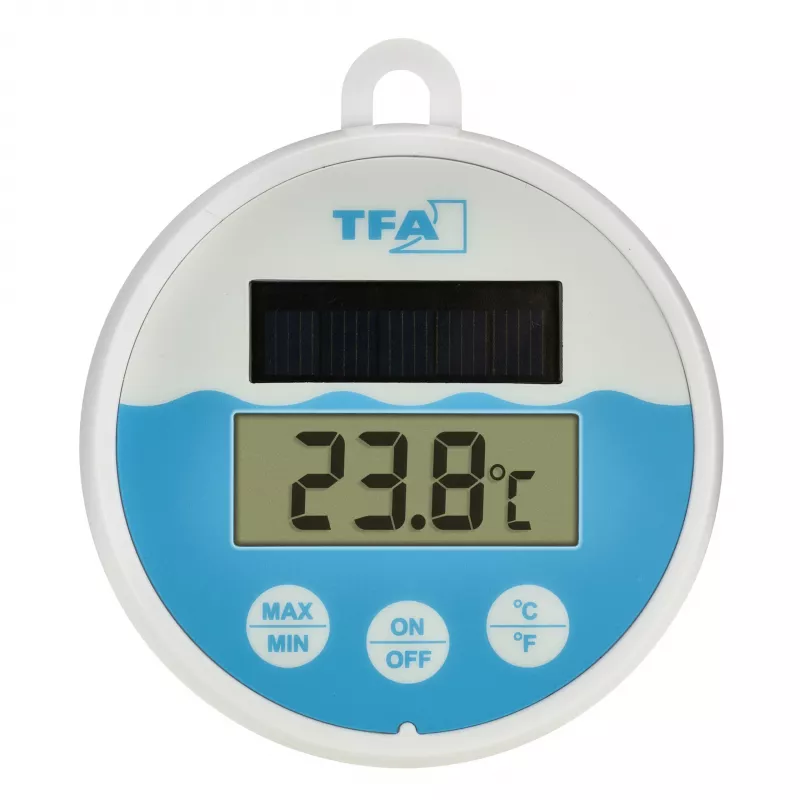 TFA Dostmann digitale solar-zwembadthermometer, wit/turquoise, 30.1068.02