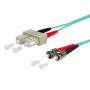 Metz OpDAT glasvezel-patchkabel SC-duplex naar 2x ST, OM3, 2 m, aqua
