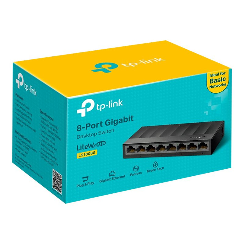 TP-Link TL-LS1008G-switch, 8x 10/100/1000 Mbit/s