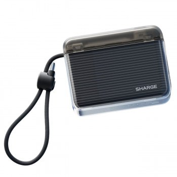SHARGE Flow Go powerbank, 10.000 mAh, 22,5 W, met USB-C-kabel, zwart