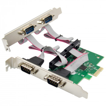InLine® PCIe x1 interfacekaart, 4x RS-232, low profile