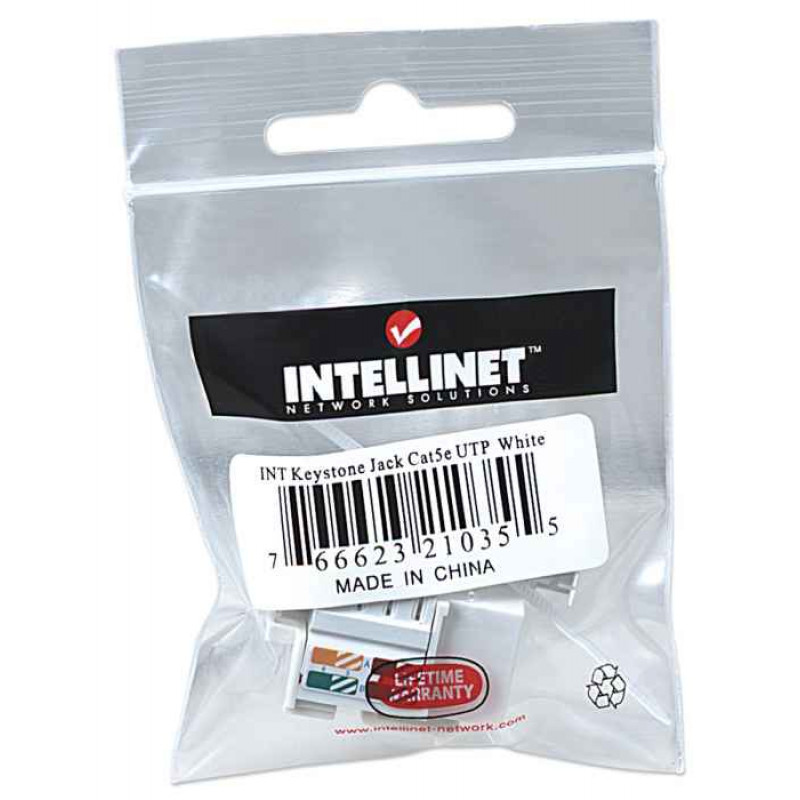 Intellinet 210355 keystone-module RJ45 UTP Cat5e, punch-down, wit