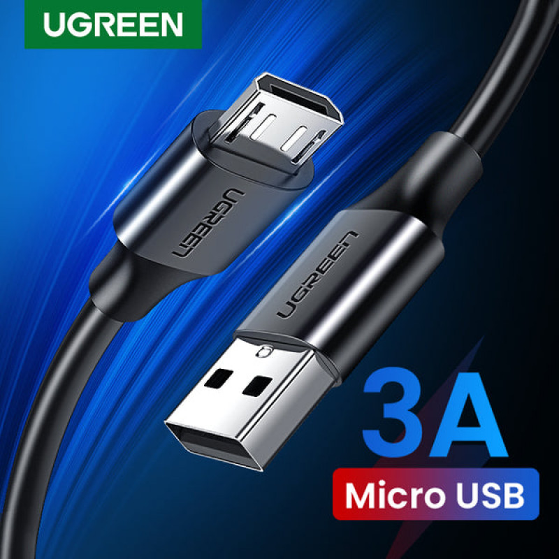 Ugreen USB-kabel USB-A naar micro-USB, 0,5 m, zwart