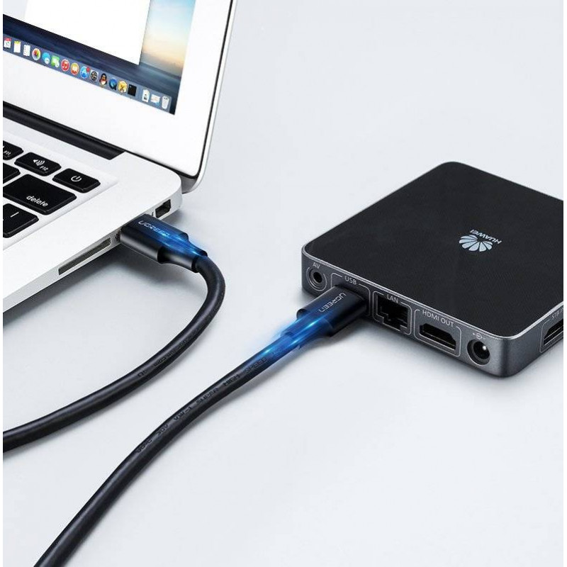 Ugreen US102 USB 2.0-kabel stekker naar stekker, 0,5 m, zwart