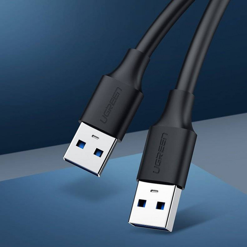 Ugreen US102 USB 2.0-kabel stekker naar stekker, 0,5 m, zwart