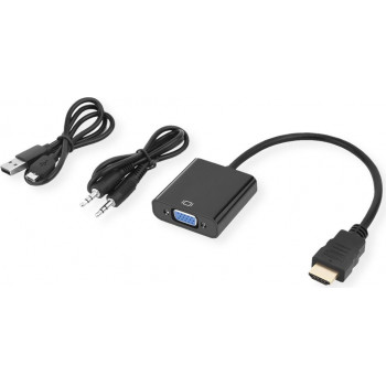 Secomp STANDARD HDMI-naar-VGA- + audio-adapterkabel, stekker/bus, 0,23 m