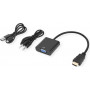 Secomp STANDARD HDMI-naar-VGA- + audio-adapterkabel, stekker/bus, 0,23 m