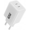 Forcell F-Energy GaN III Crystal Color VT-60 60W PD QC 4.0 2x USB-C wandlader wit + kabel