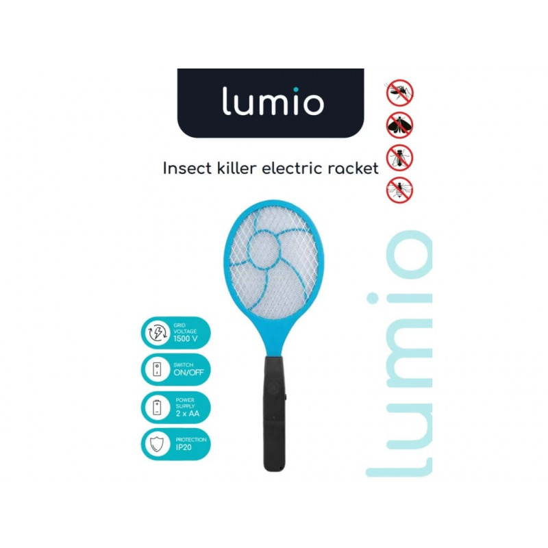 LUMIO elektrische vliegenmepper (MKE007), 2xAA, blauw