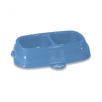 Stefanplast voederbak Break 11 0,4+0,4L 28x17x6 cm assorti grijs/blauw