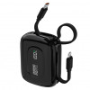 Dudao K32 powerbank 22,5 W 10000 mAh met geïntegreerde USB-C-/Lightning-kabel – zwart