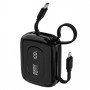 Dudao K32 powerbank 22,5 W 10000 mAh met geïntegreerde USB-C-/Lightning-kabel – zwart
